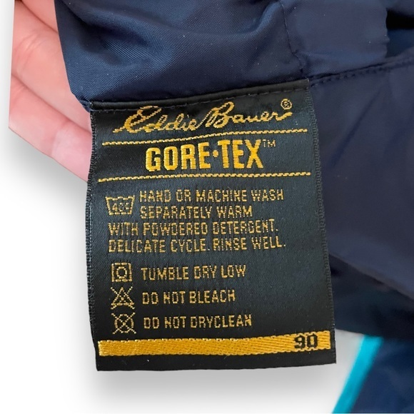 VTG 80s/90s Eddie Bauer Teal‎ Pink Gore-Tex Hooded Jacket Womens Medium - Picture 6 of 16